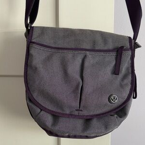 Lululemon Athletica Charcoal and Deep Purple Shoulder Bag